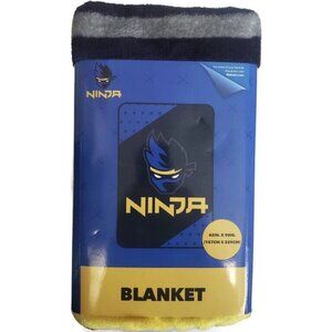 Jay Franco & Sons NINJA Blanket 62" x 90" Super Soft Polyester Plush Blue Black